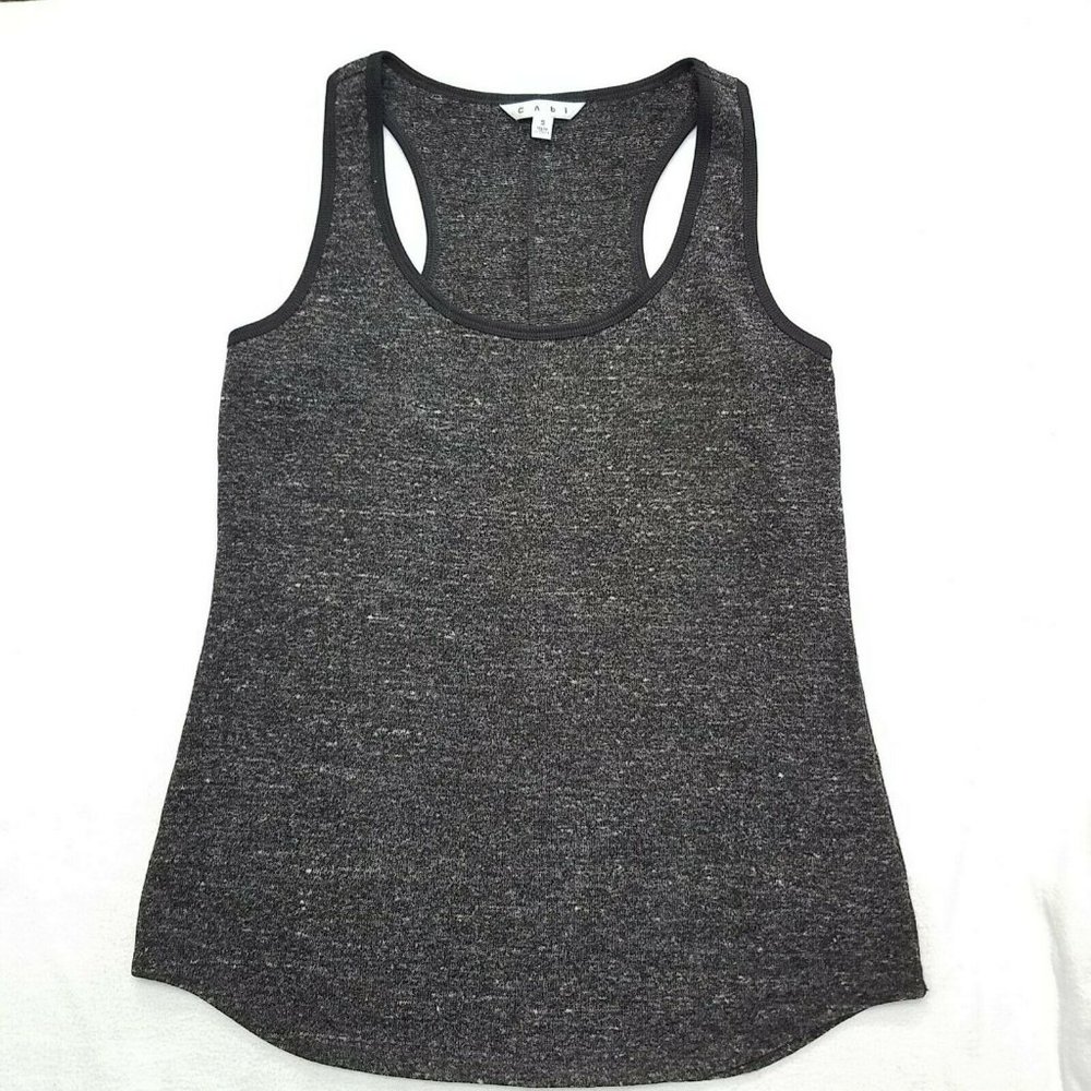CAbi Racer Back Tank "Glee" Heathered Knit Sz S